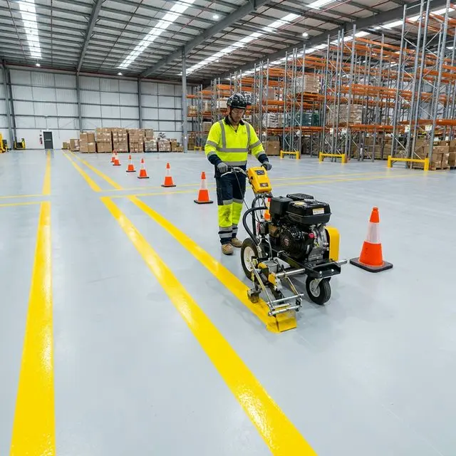 Professionelle Bodenmarkierungen in einer Tiefgarage