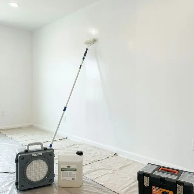 Fachgerechte Schimmelentfernung an einer Innenwand nach ÖNORM