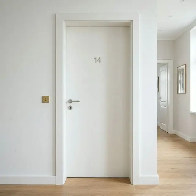 Frisch lackierte Türzarge in Weiß mit sauberem Finish